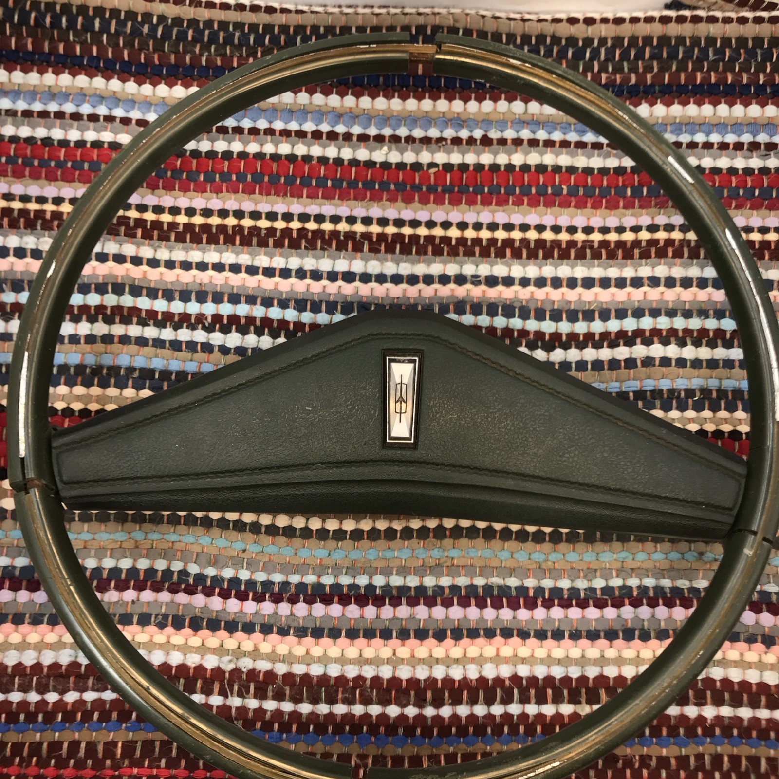 OEM 1970s Oldsmobile Cutlass 442 Steering Wheel Horn  Center 97535611 Green