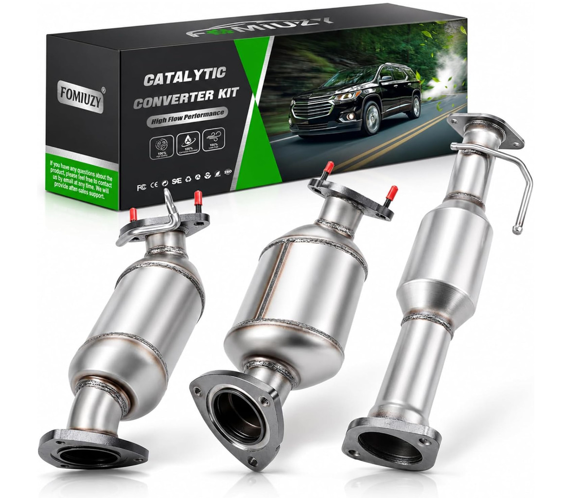 High Flow Front Catalytic Converter Kit Direct-Fit 2009- 17 Chevy Traverse 3.6L High Flow Front Catalytic Converter Kit Direct-Fit 2009- 17 Chevy Traverse 3.6L