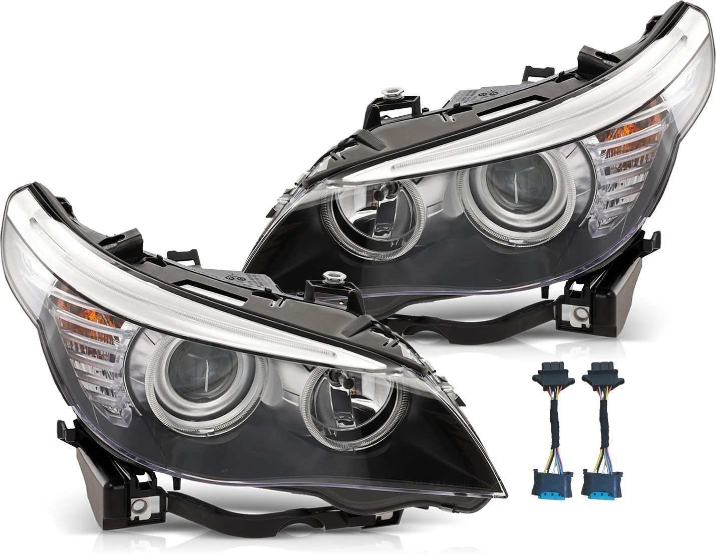 For 2004-2010 04-07 08-10 BMW 5-Series E60 E61 Headlight Halogen W/Bulbs Pair For 2004-2010 04-07 08-10 BMW 5-Series E60 E61 Headlight Halogen W/Bulbs Pair