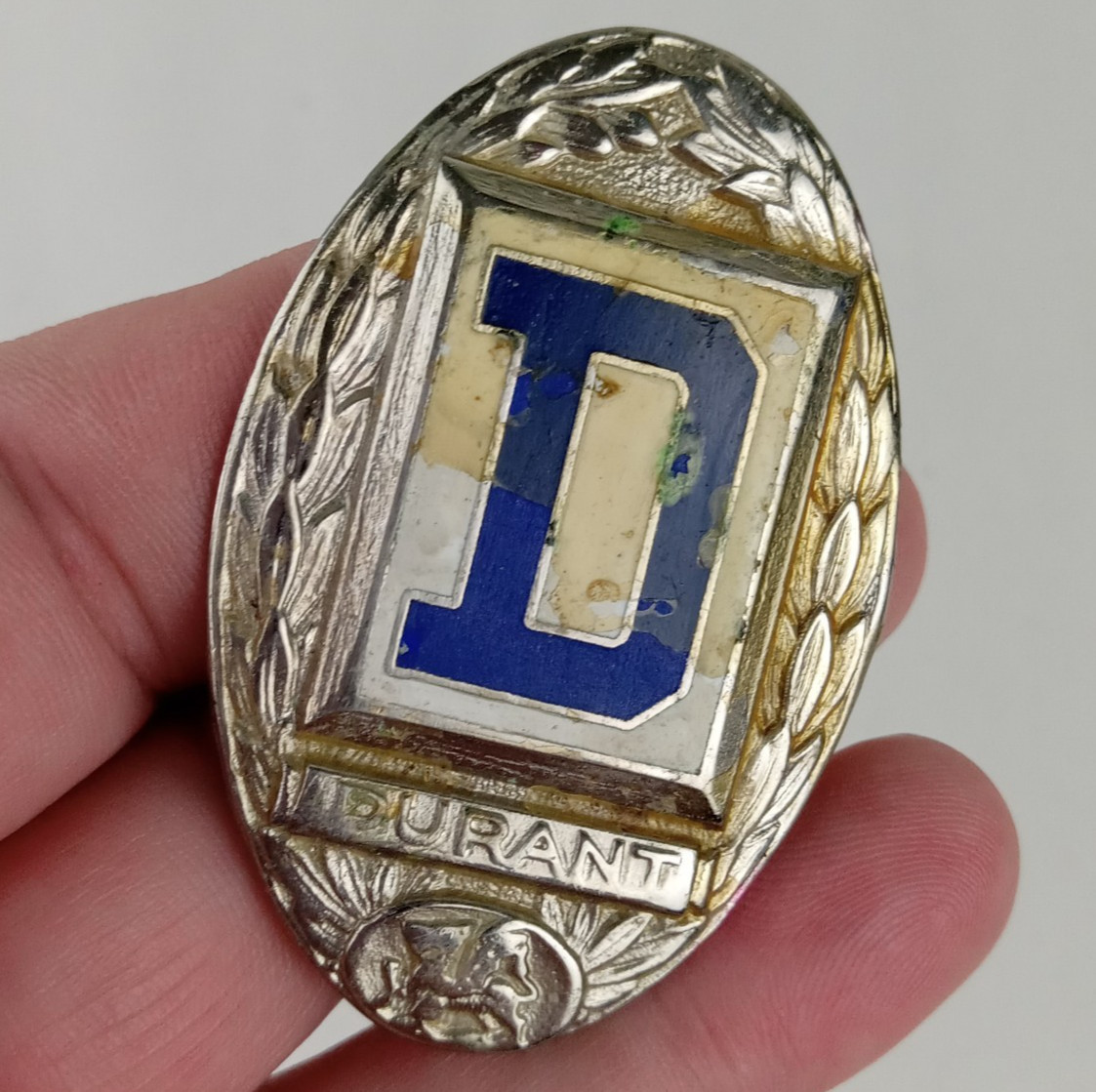 Original 1920's DURANT Enamel Metal Radiator Grille Logo Badge Emblem OEM Original 1920's DURANT Enamel Metal Radiator Grille Logo Badge Emblem OEM