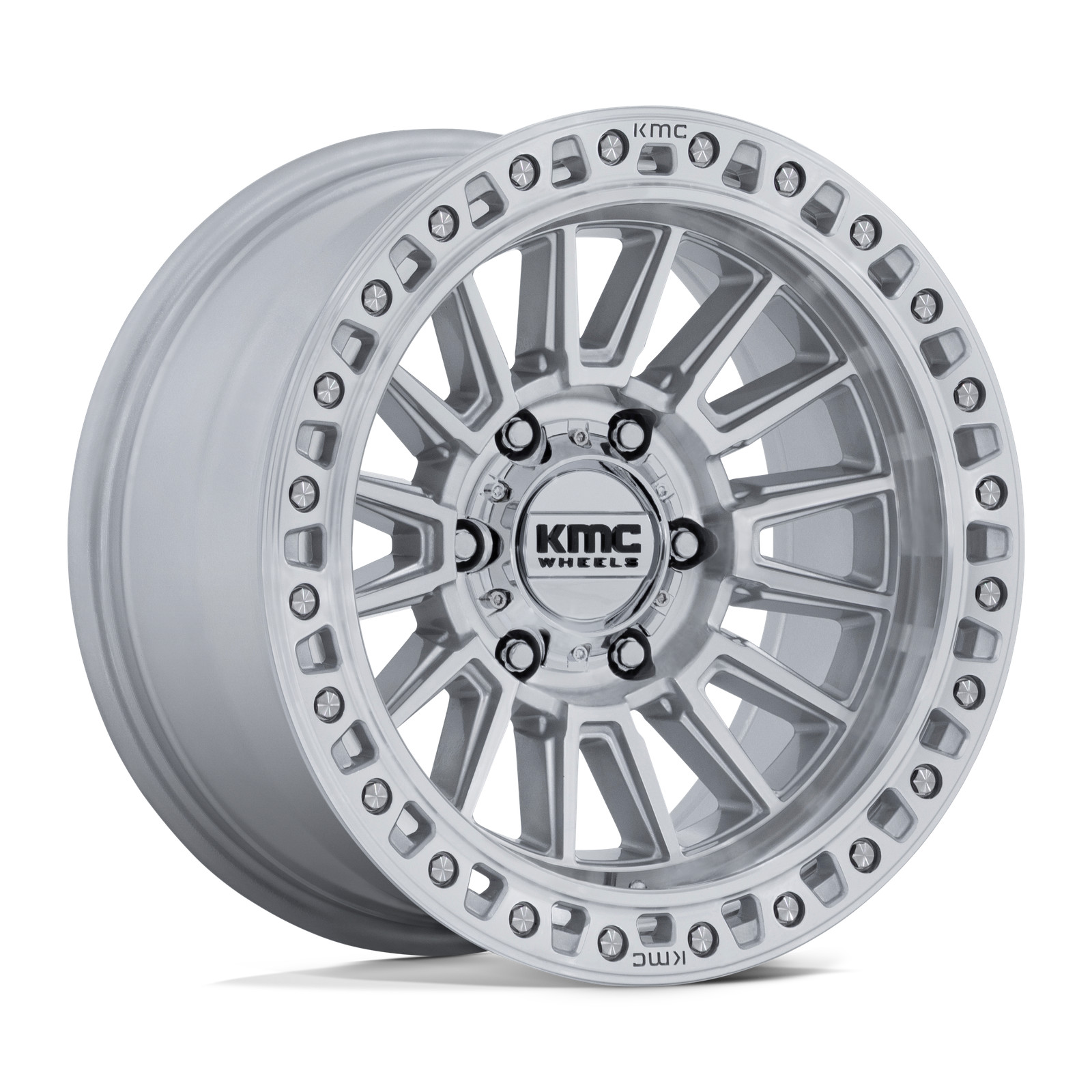 17″ KMC WHEELS KM557 VISTA GLOSS SILVER WITH MACHINED FACE FINISH RIMS