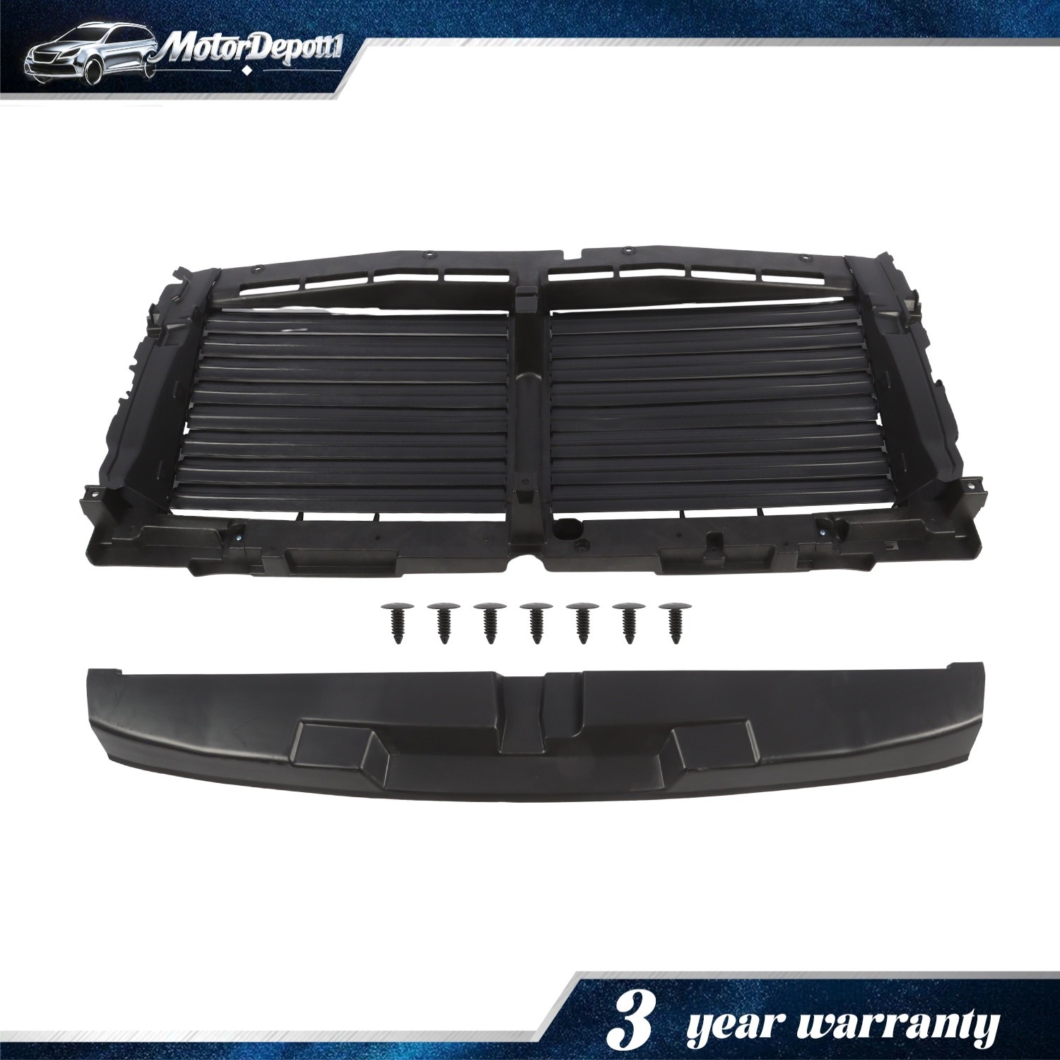 Front Upper Radiator Grille Shutter For 2022-2024 2025 GMC Sierra 1500 w/o Motor