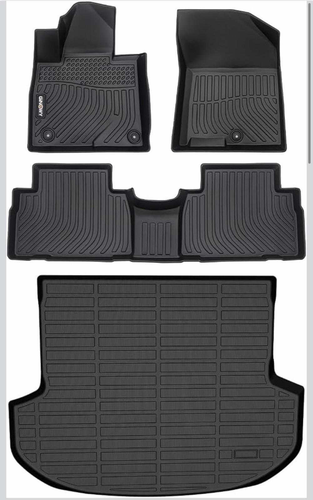 GINOWY Floor Mats Cargo Liner Hyundai Santa Fe 2019-2020 TPE All Weather Set