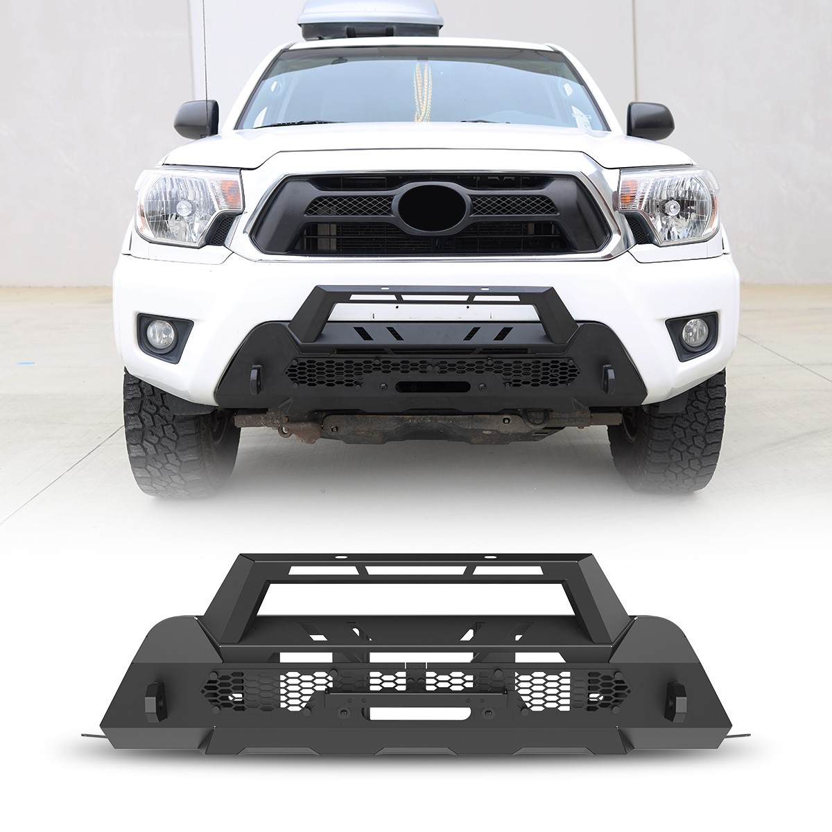 Heavy Duty Front Bumper For 2012-2015 Toyota Tacoma w/Factory Hidden Winch Plate