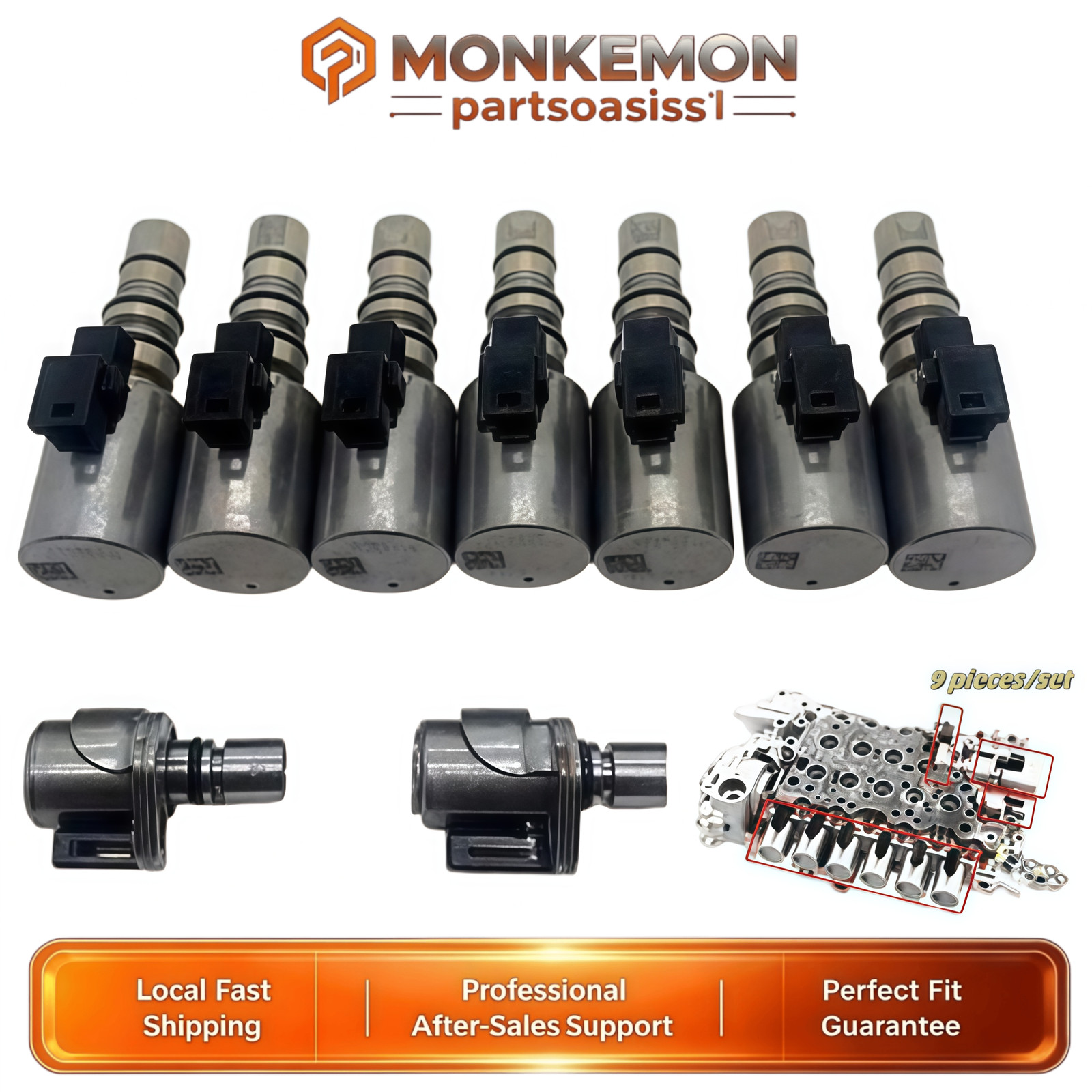 9PCS 8L90 8L45 8L50 VALVE BODY SOLENOID KIT ( INCLUDES ALL 9 SOLENOIDS NEEDED) 9PCS 8L90 8L45 8L50 VALVE BODY SOLENOID KIT ( INCLUDES ALL 9 SOLENOIDS NEEDED)