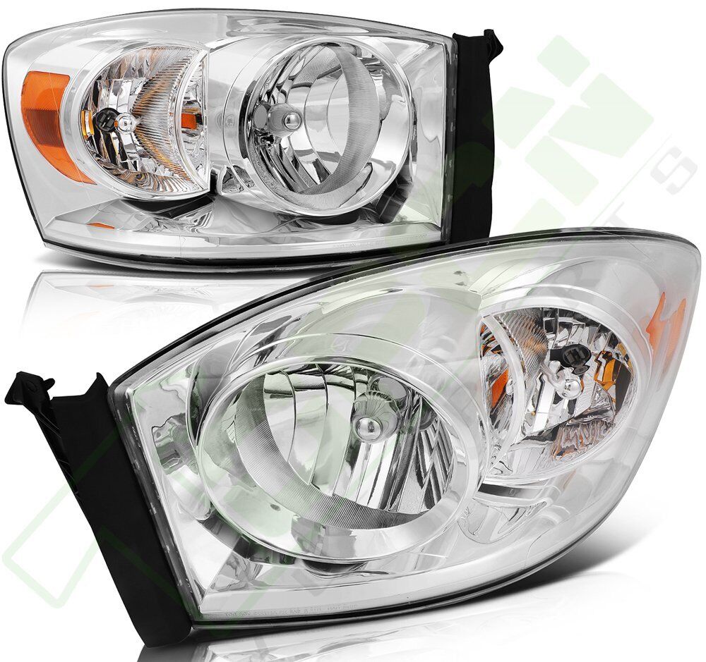 Headlights For 2006-2009 Dodge Ram Front Left + Right Sides Pair Clear Lens