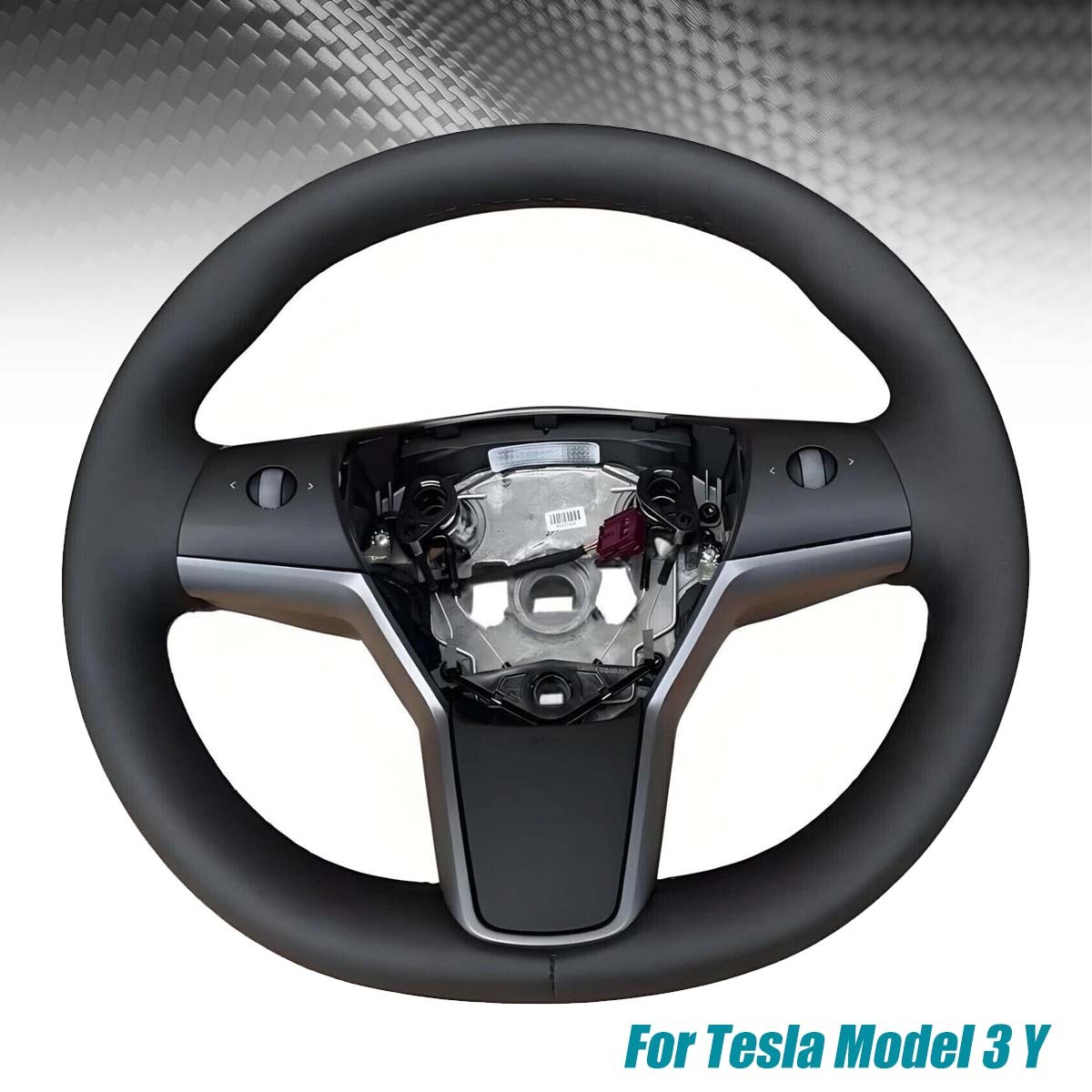 New Driver Heated Leather Steering Wheel Black 1490214-00-B For Tesla Model 3 Y