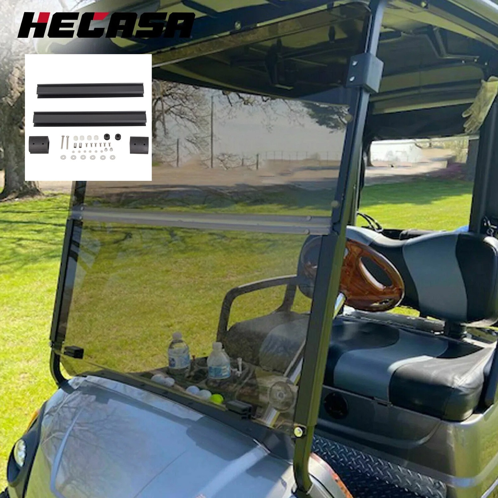 For Yamaha G29 DRIVE 2007-2016 Windshield Tinted Golf Cart Folding Windscreen