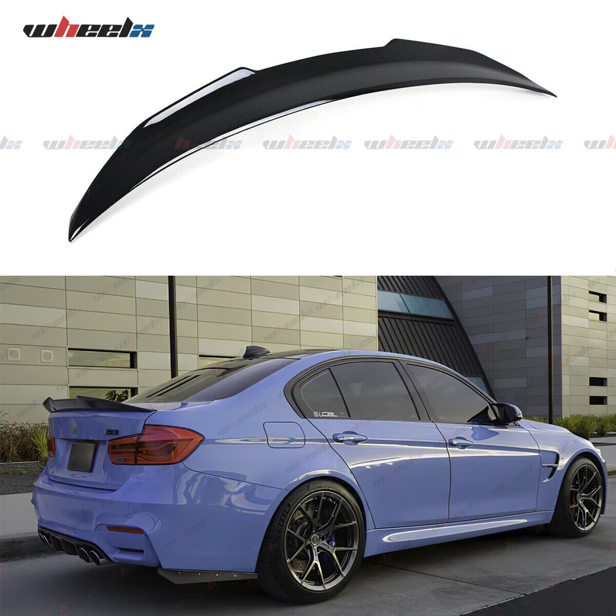 FOR 12-19 BMW F30 3 SERIES M3 F80 PSM STYLE REAR LIP TRUNK SPOILER GLOSS BLACK