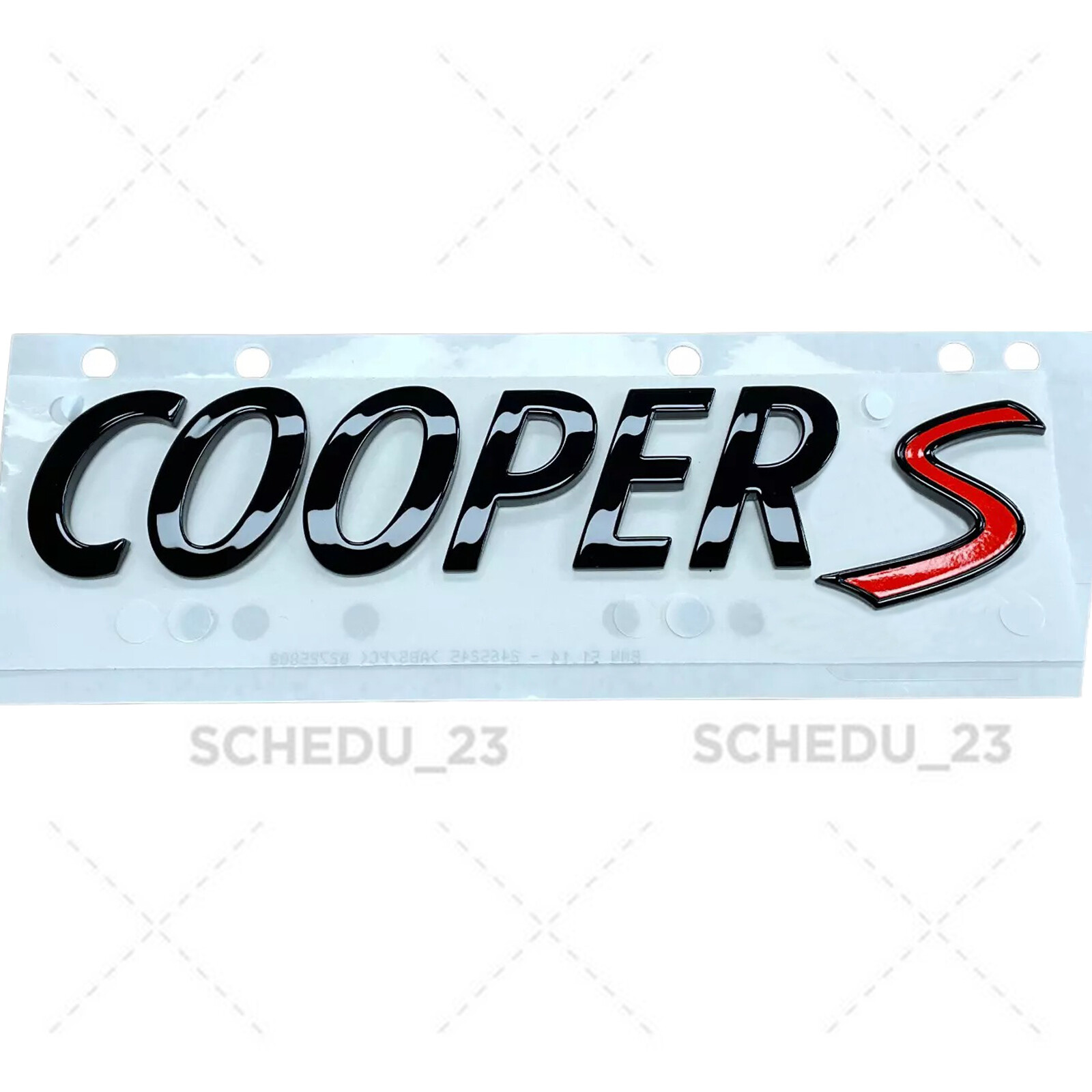 OE MINI Cooper S Gloss Black Emblem Badge Chrome Logo Clubman R53 R56 F56