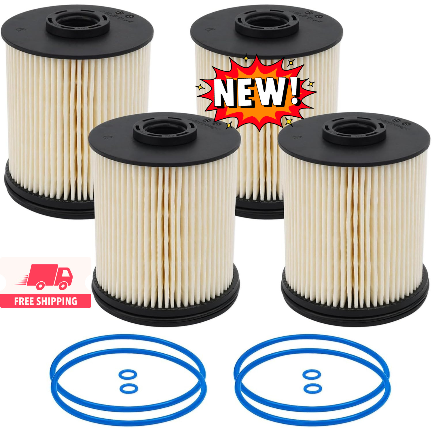 Paquete de 4 filtros de combustible TP1015 compatibles con Chevy Cruze, Silverad