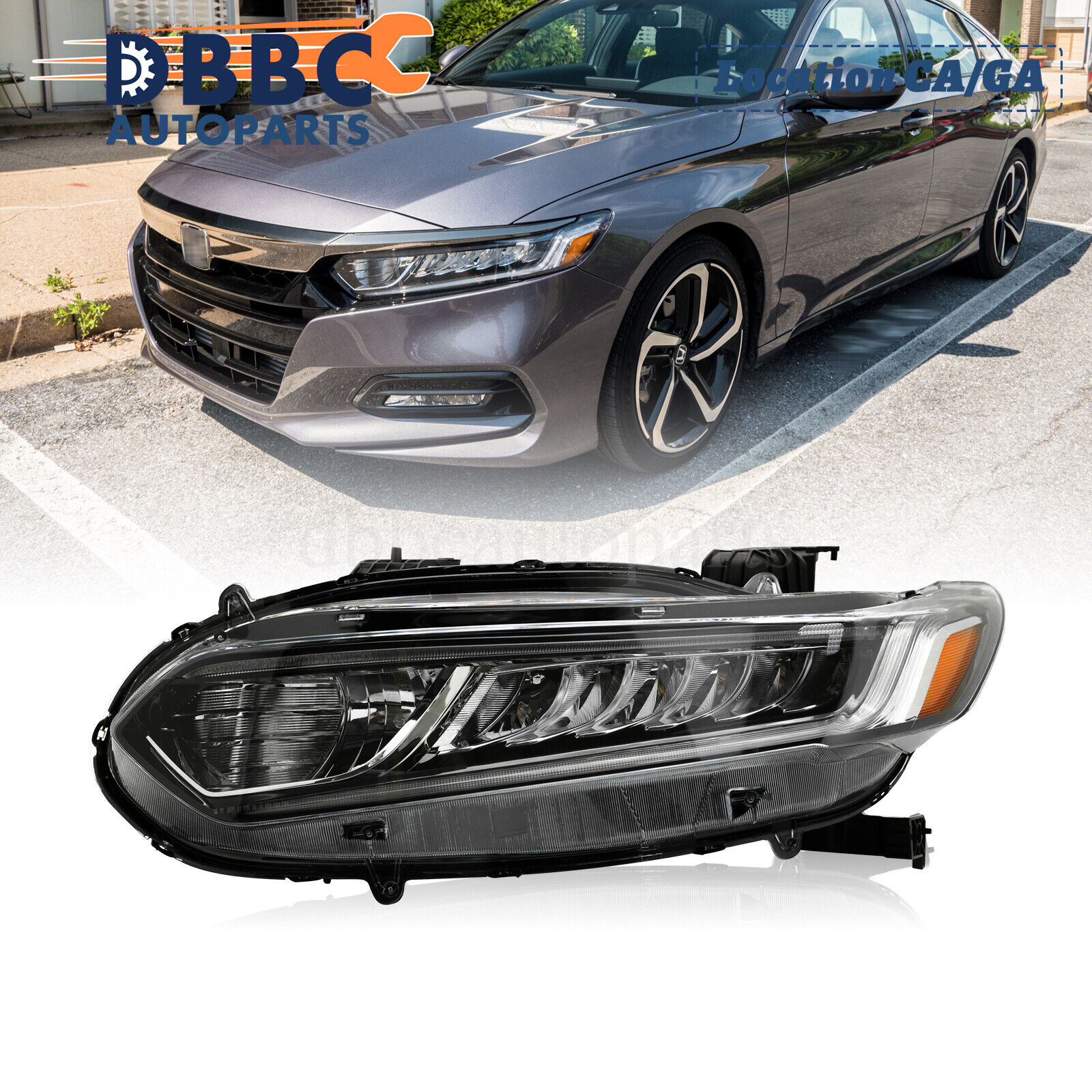 For 2018-2020 Honda Accord W/LED DRL Signal Headlight Assembly Driver Side Left
