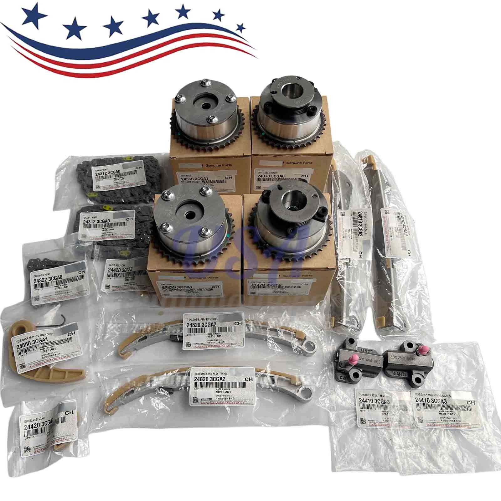 16PCS Engine Timing Chain Kit For Santa Fe Sorento Azera Genesis 16PC-243003L110