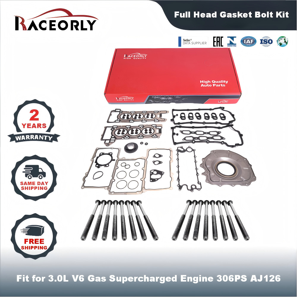 RACEORLY 306PS Full Head Gasket Bolt Set for Jaguar Land Rover 3.0L V6 AJ126 Gas