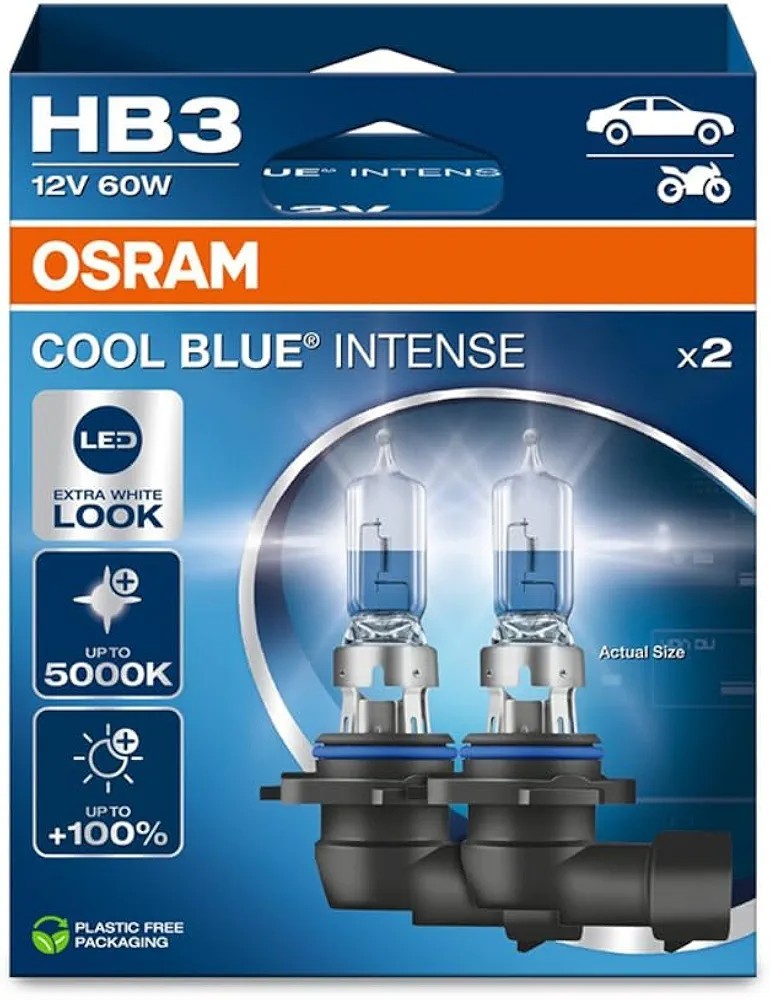 Osram Cool Blue Intense NEXT Gen HB3 9005 Halogen Headlight Bulbs 9005CBN 5000K