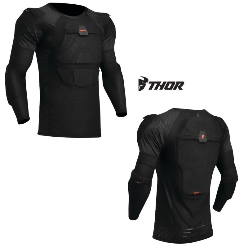 2024 Thor Sentry Stealth Guard Black Chest Protector Motocross Offroad ATV