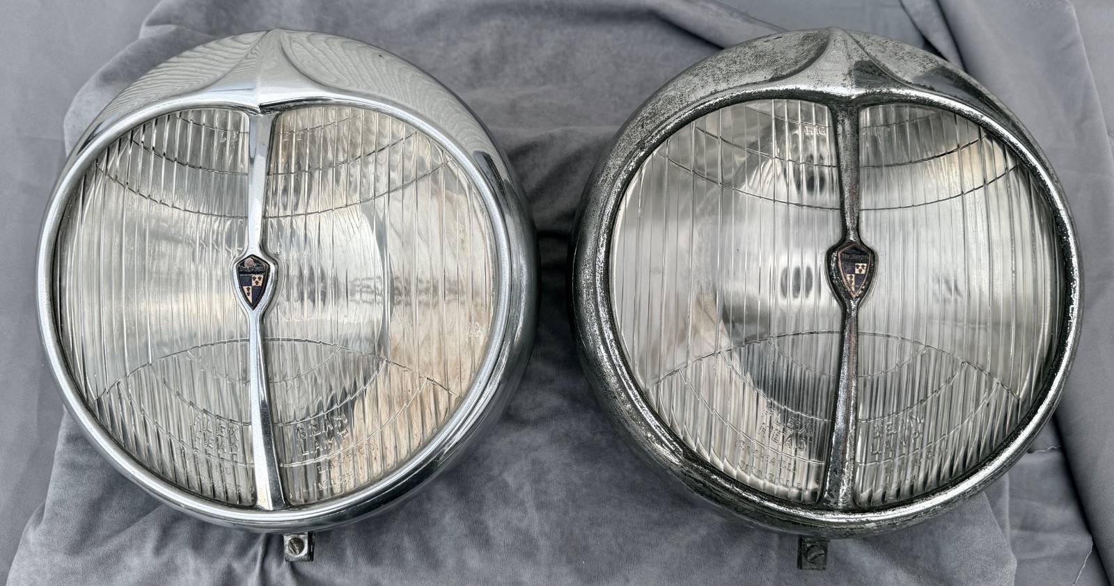 1933 Desoto Headlights - Pair w/ Left & Right Lenses