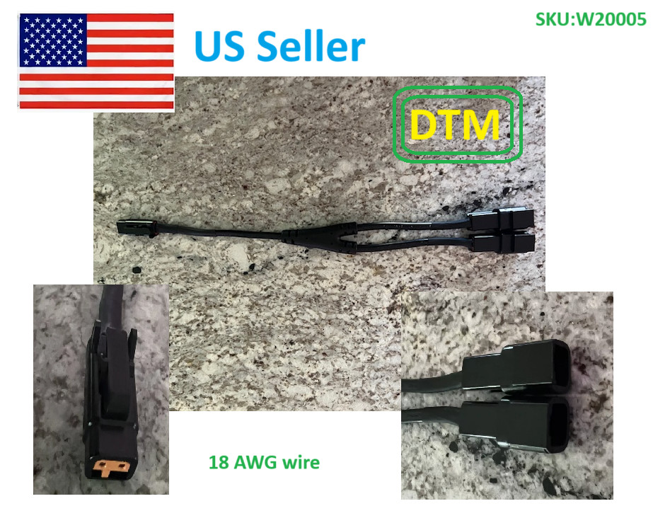 1pc DTM Y-split 2 Port DTM-2 F to 2 Port DTM-2 M Cable Deutsch Two Way Splitter 1pc DTM Y-split 2 Port DTM-2 F to 2 Port DTM-2 M Cable Deutsch Two Way Splitter