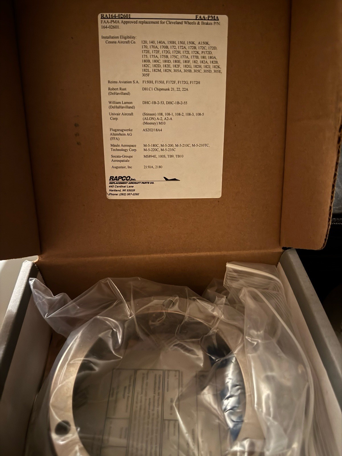 Rapco Brake Disc Rotor P N 164-02601 New In Box Rapco Brake Disc Rotor P N 164-02601 New In Box