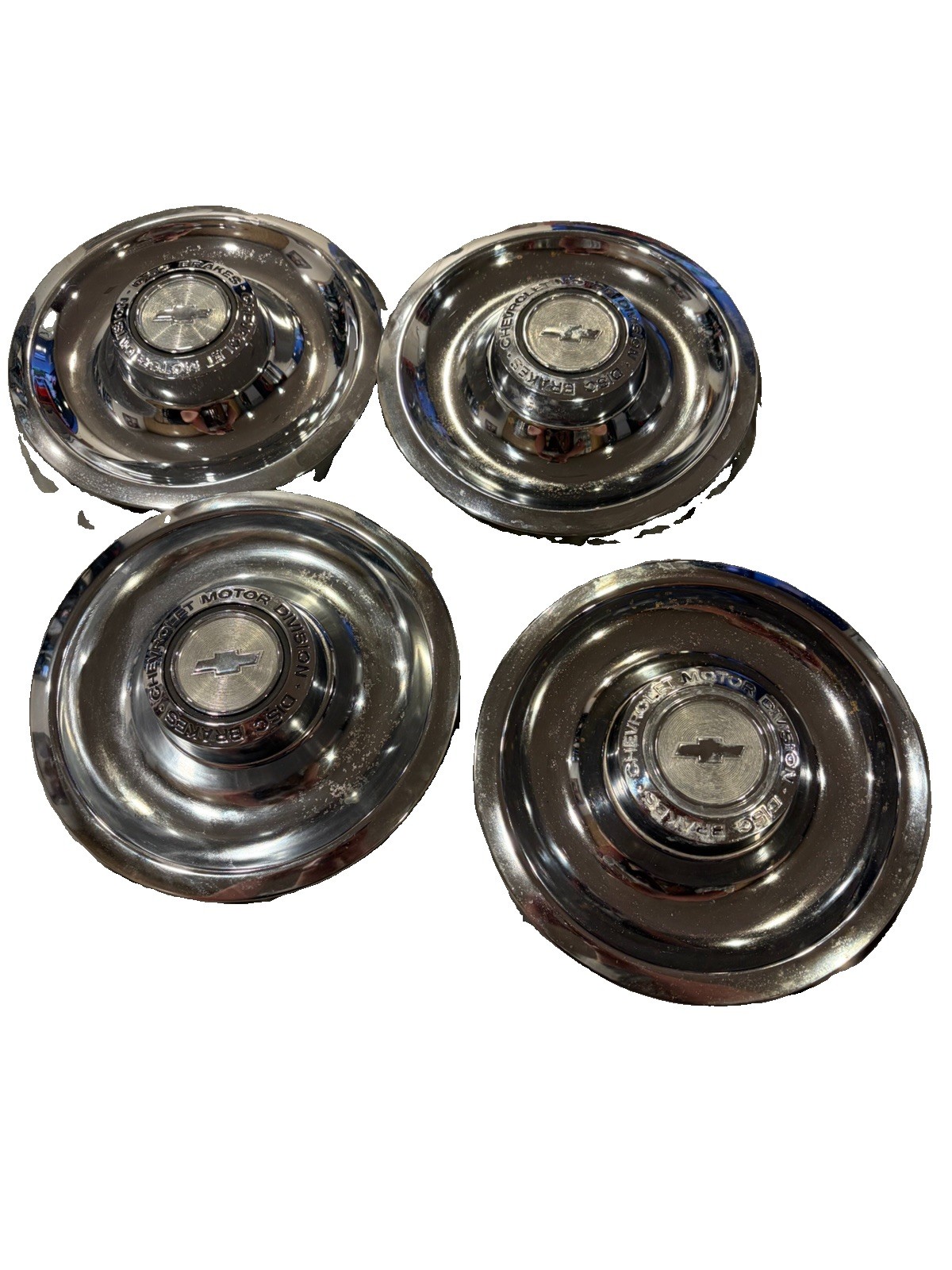 Vintage 1968-1972 Chevy Rally Wheel Center Hubcaps - Set of 4