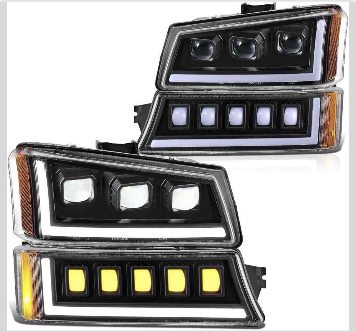 DNA Motoring Pair Full LED Projector Sequential Headlights 03-05 Silverado