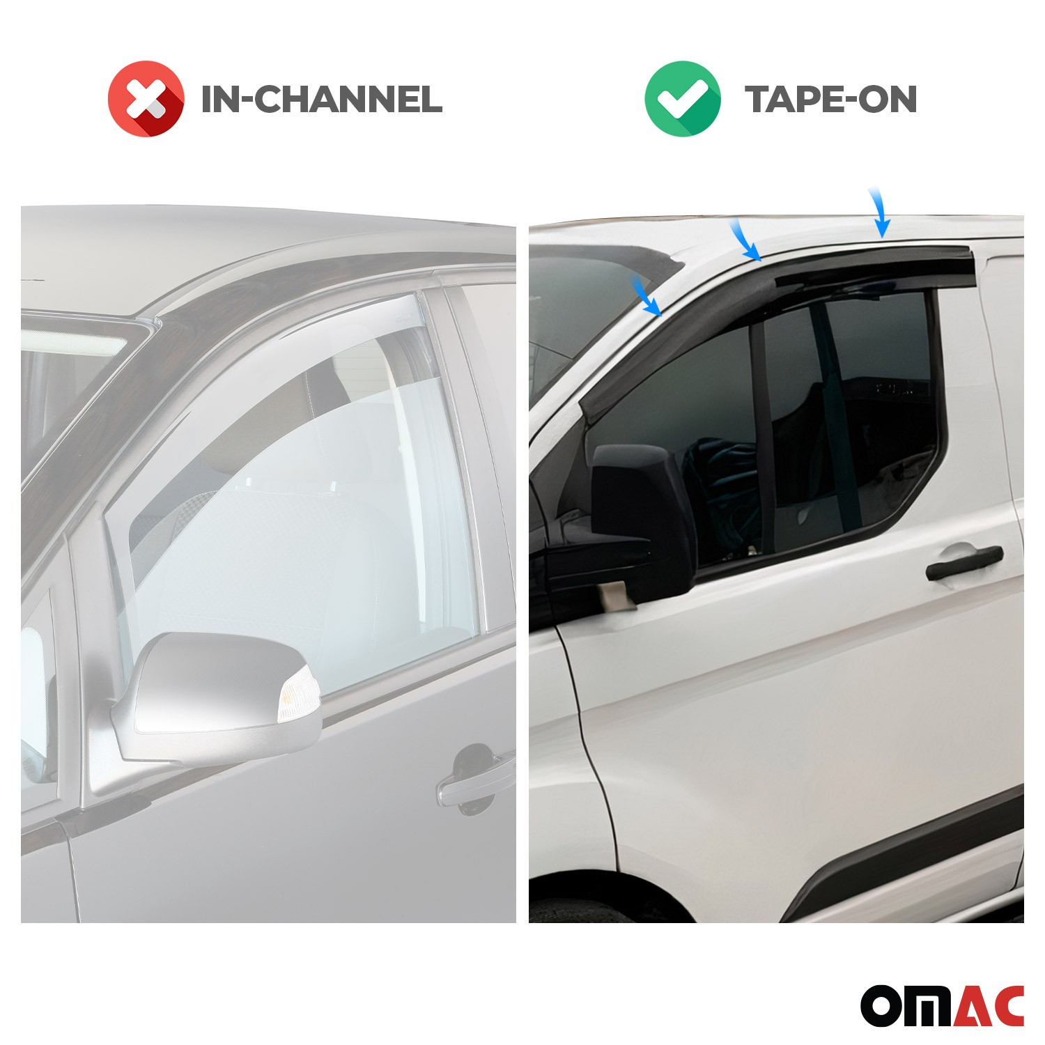MERCEDES VITO W639 2003-2014 Wind Deflector Acrylic 2 Pcs Black