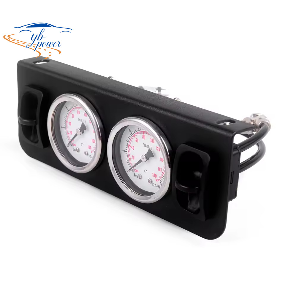Air Control Panel Dual 180 PSI Gauge Manual Paddle Two Switch Air Ride Valve Kit