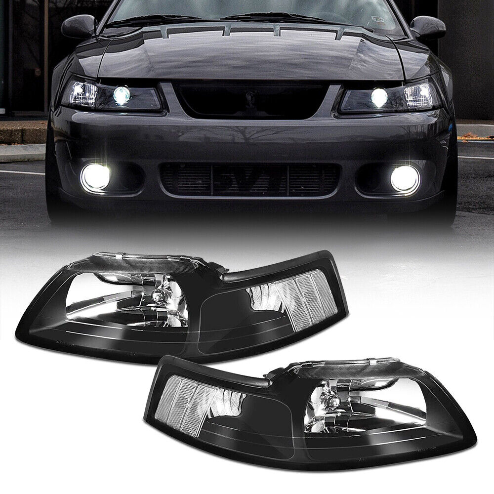 Left+Right Headlights For 1999-2004 Ford Mustang GT SVT Cobra Corner Lamps EOA