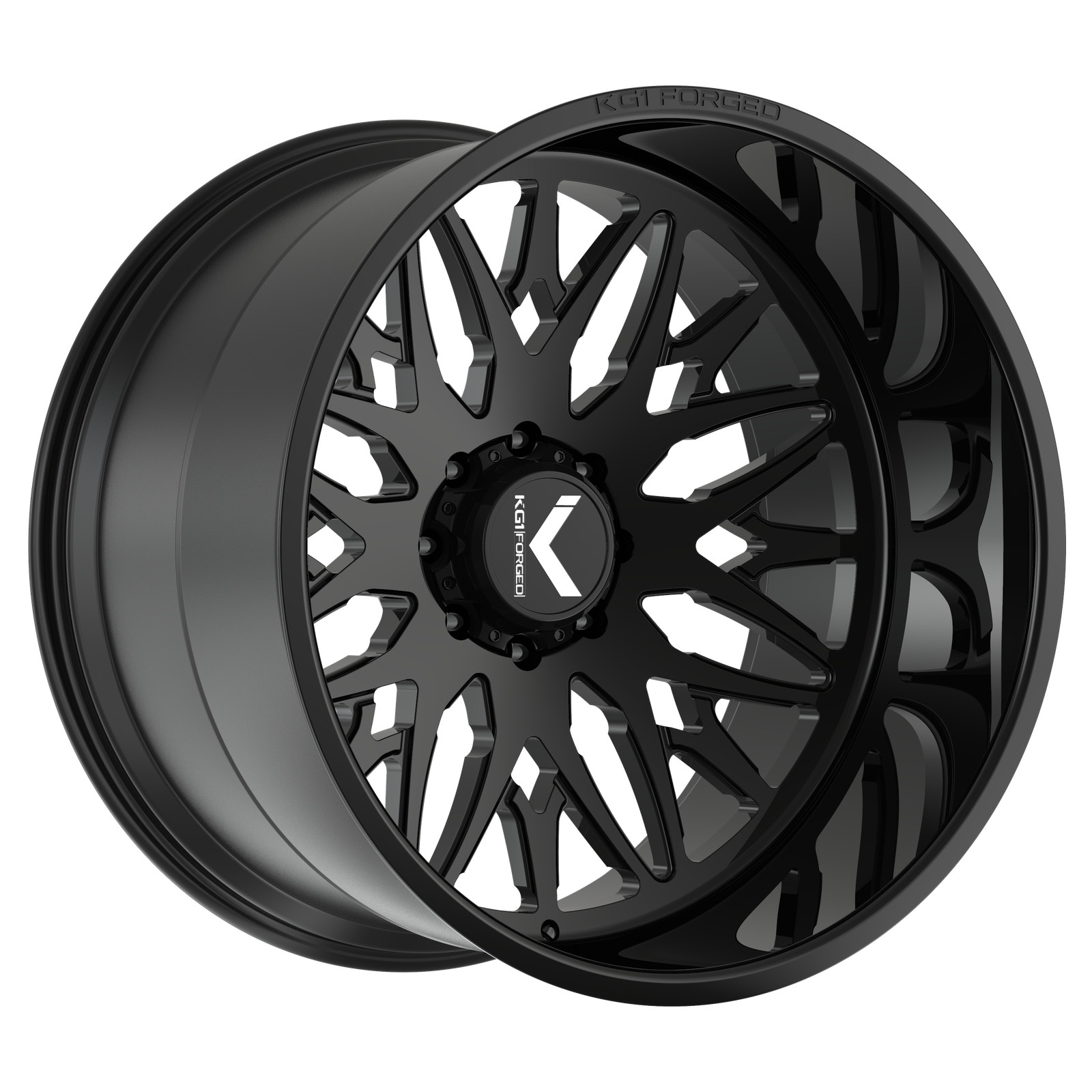 24x12 KG1 Forged KC014 Trident Gloss Black Wheel 8x180 (-44mm)