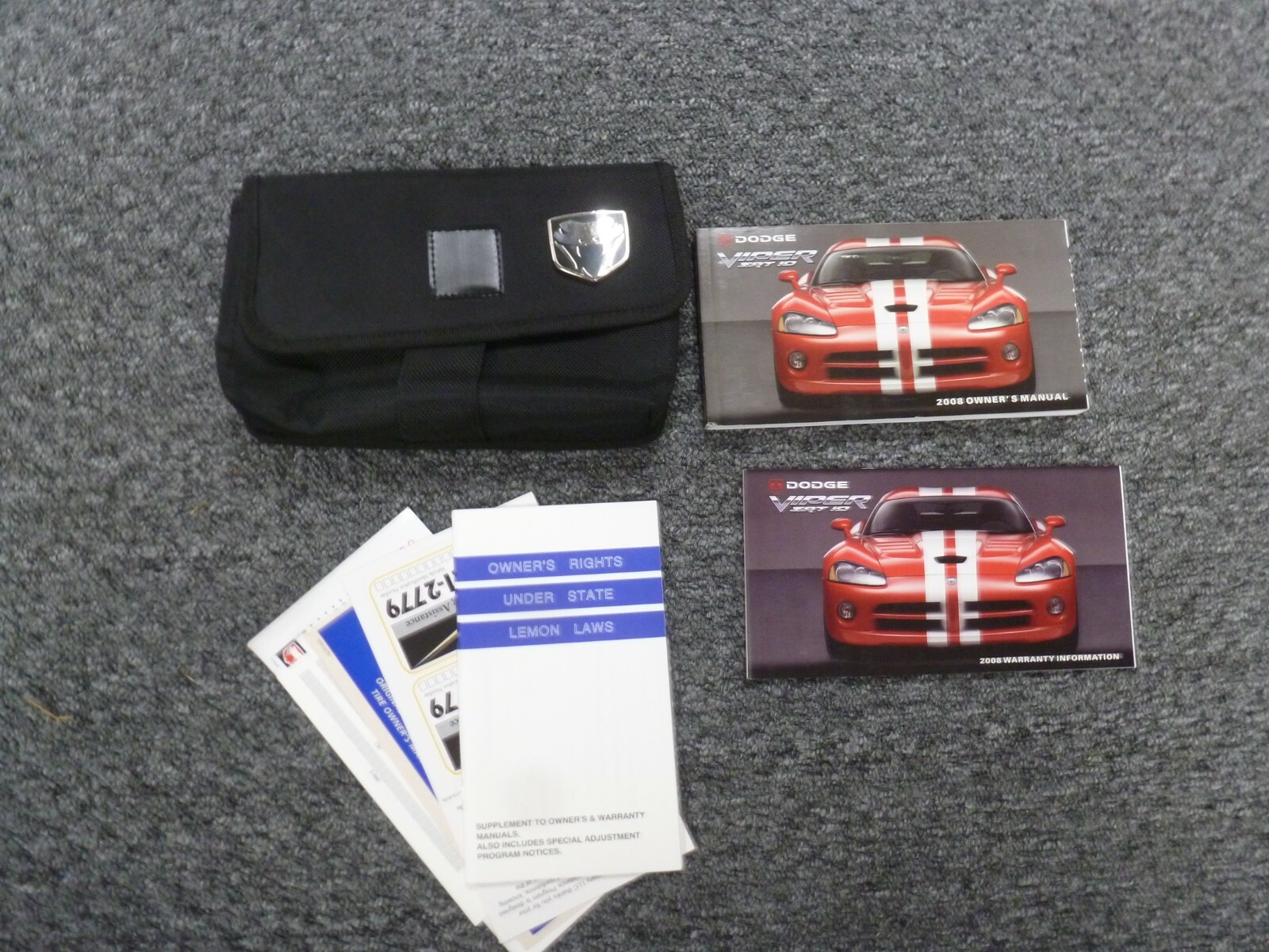 2008 Dodge Viper SRT 10 Coupe Convertible Owner Operator Manual User Guide Set 2008 Dodge Viper SRT 10 Coupe Convertible Owner Operator Manual User Guide Set