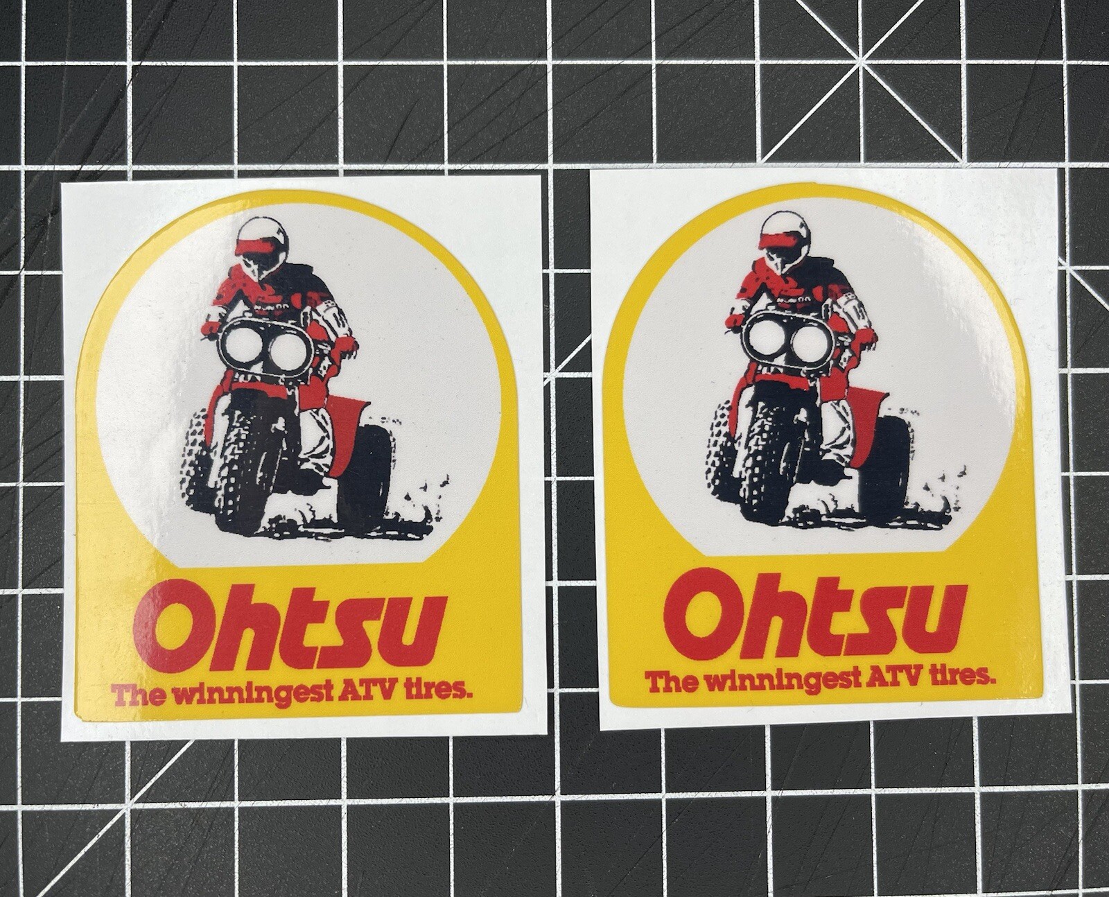 2 New Small OHTSU HONDALINE HONDA ATV TIRES STICKER DECAL ATC250R 2 New Small OHTSU HONDALINE HONDA ATV TIRES STICKER DECAL ATC250R