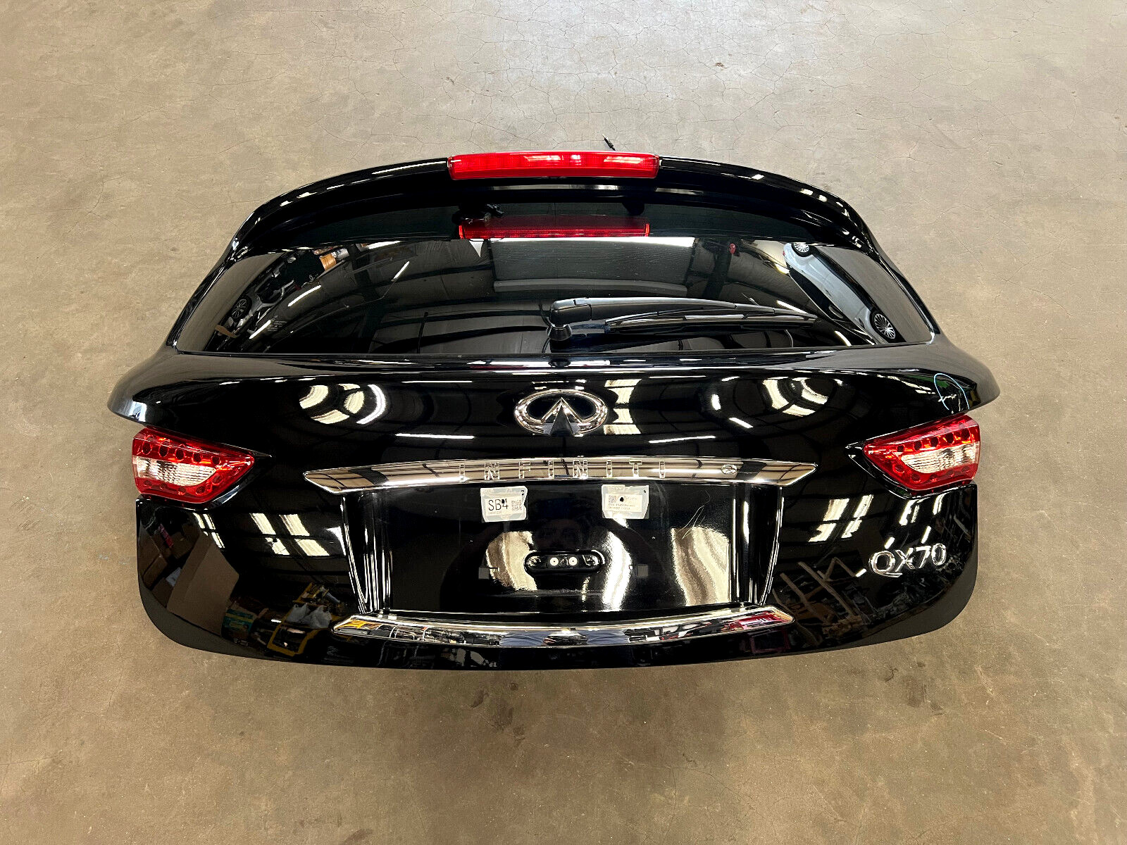 15-17 INFINITI QX70 REAR TRUNK LID LIFTGATE TAILGATE PANEL BLACK, OEM LOT3414 15-17 INFINITI QX70 REAR TRUNK LID LIFTGATE TAILGATE PANEL BLACK, OEM LOT3414