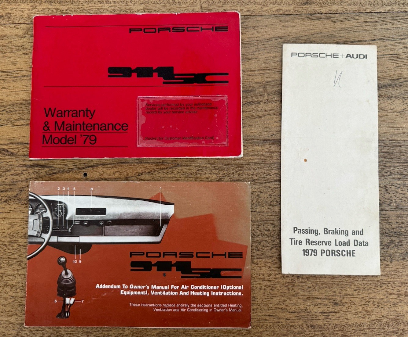 Porsche 911SC 1979 OEM Warranty & Maintenance Manual And Air Conditioner