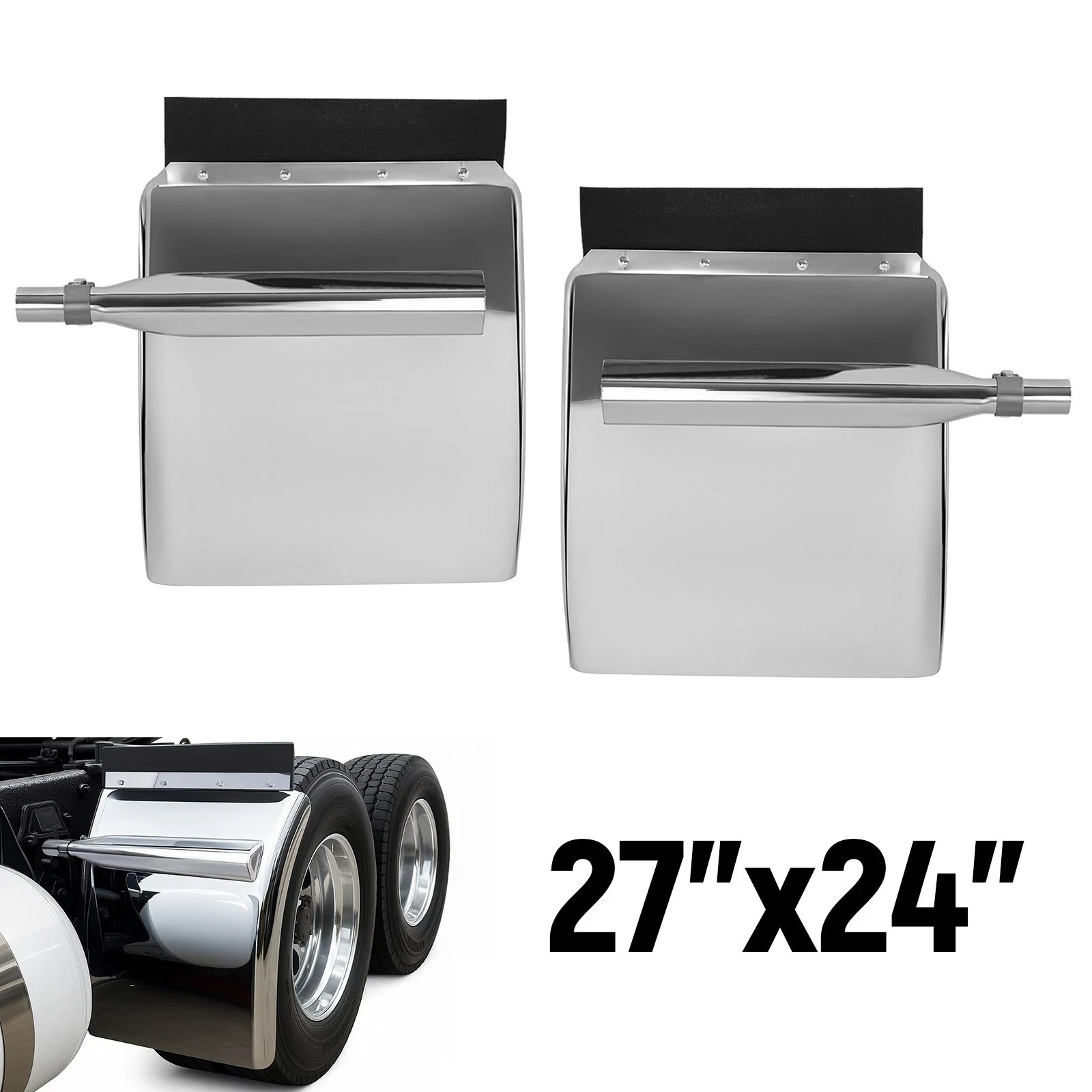 New Pair Stainless Steel Quarter Fender 24