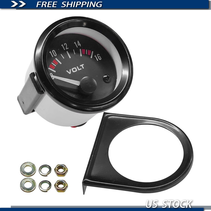 2 52MM Digital Voltmeter Gauge 12V, Universal Automotive Voltage Meter 8-16V 2 52MM Digital Voltmeter Gauge 12V, Universal Automotive Voltage Meter 8-16V