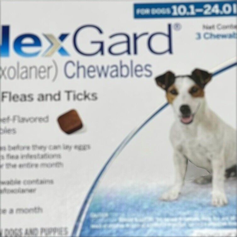 2 Boxes Of 3 Chews (6 total) Nexguard 10-24lb For Dogs