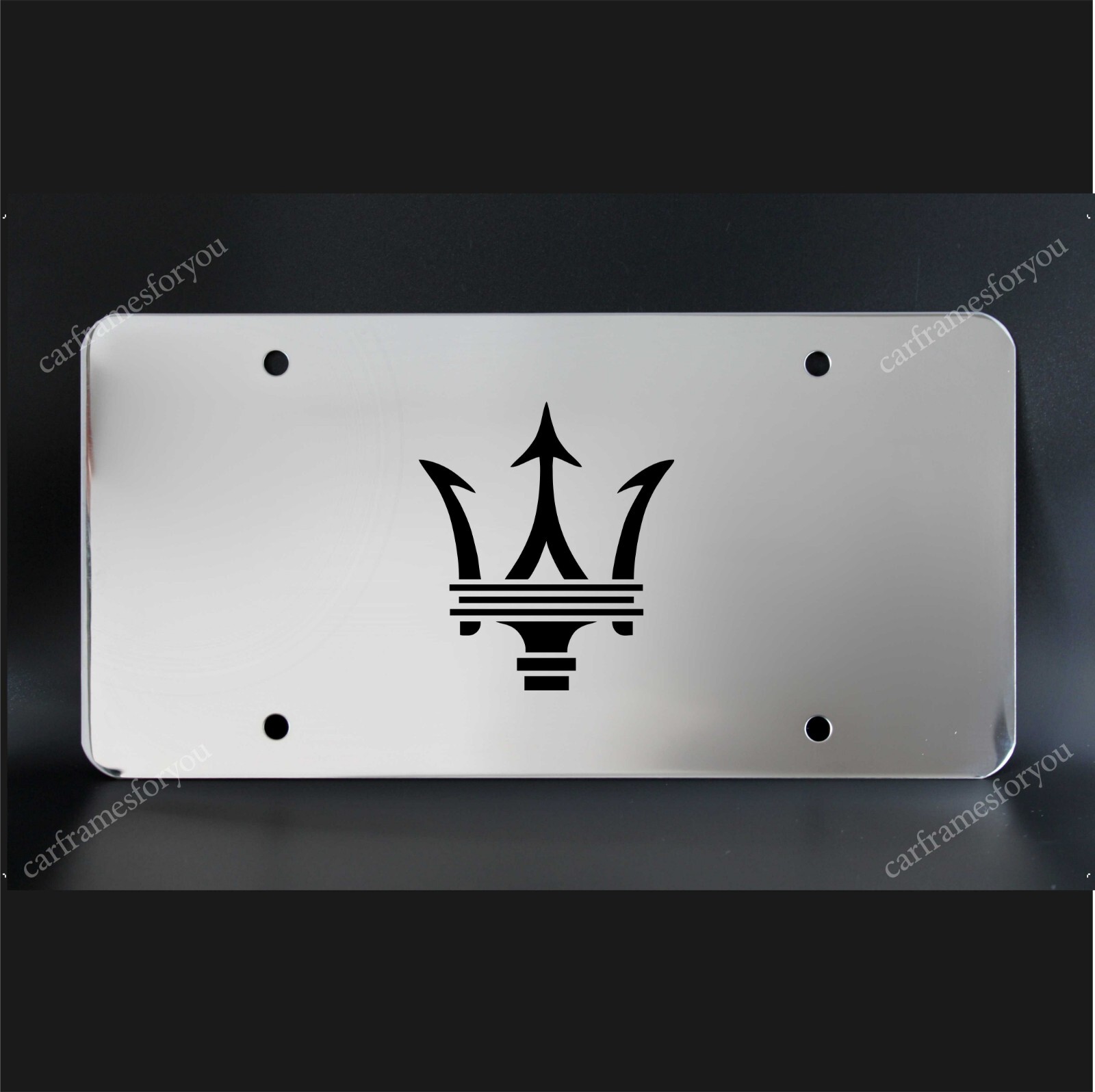 MASERATI License Plate - Premium Stainless Steel Metal MASERATI License Plate - Premium Stainless Steel Metal