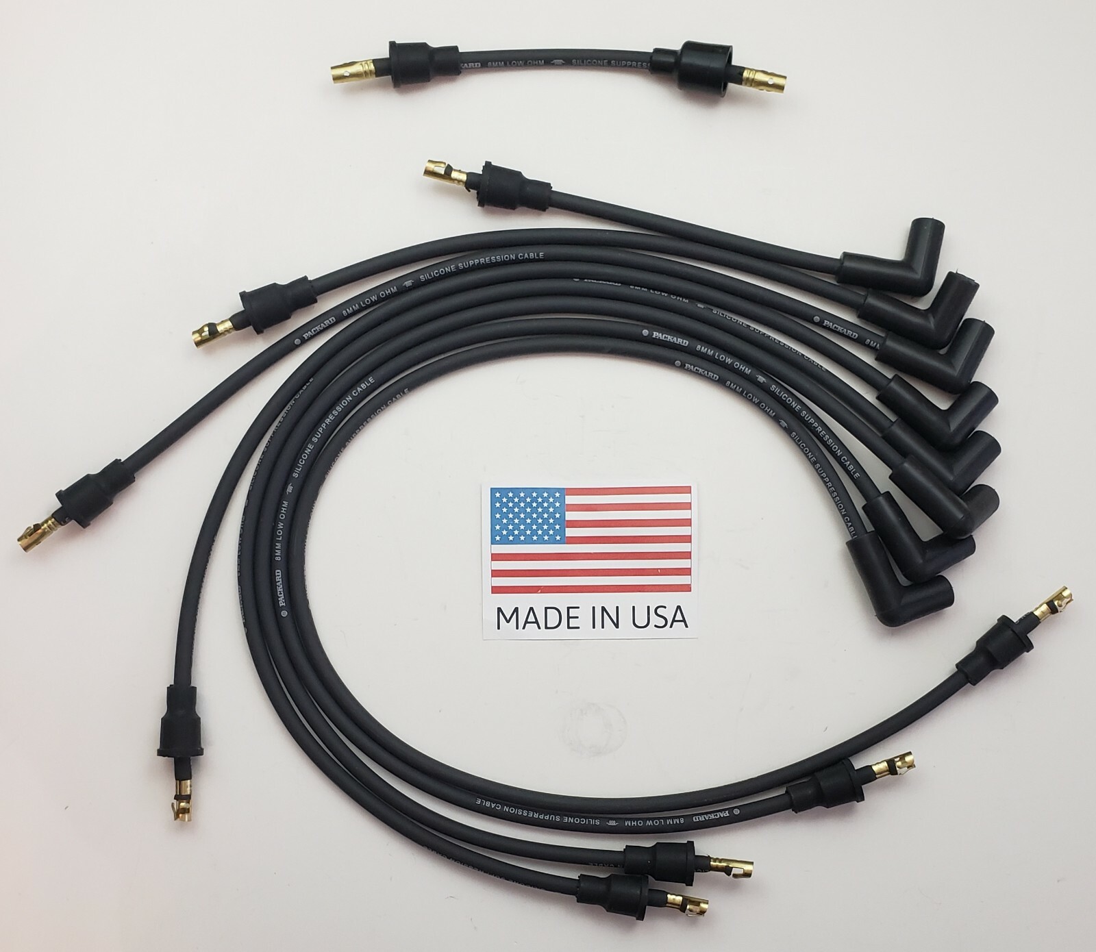 FORD FLATHEAD 239 255 1949-1953 BLACK 8mm SPIRAL CORE SPARK PLUG WIRES USA MADE