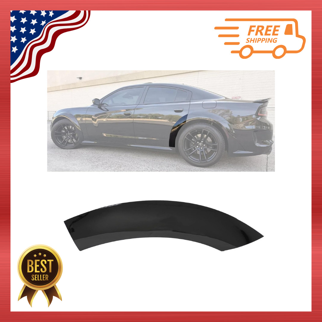 Rear Fender Flare Trim Glossy Black for Dodge Charger SRT Widebody 2020-2023 Rear Fender Flare Trim Glossy Black for Dodge Charger SRT Widebody 2020-2023