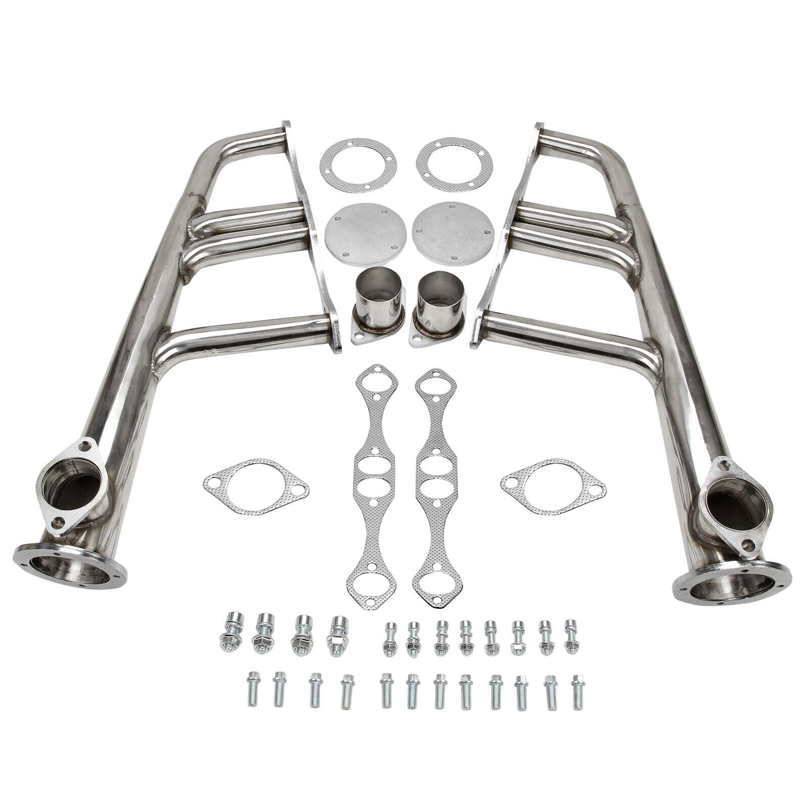 STAINLESS STEEL LAKE STYLE HEADERS For SBC 265-400 V-8 CHEVY,HOT ROD,STREET,RAT