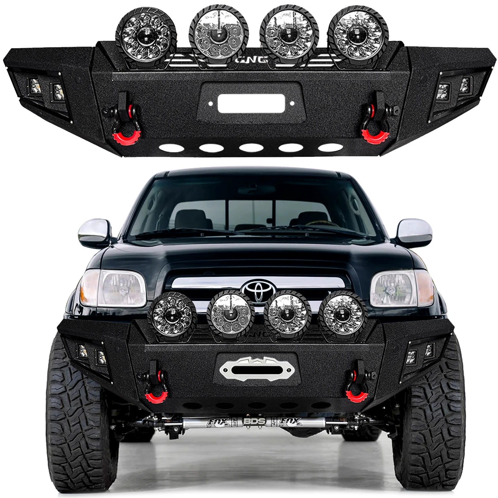 Vijay Steel Front/Rear Bumper for 2000-2006 Toyota Tundra w/Winch Plate+Lights