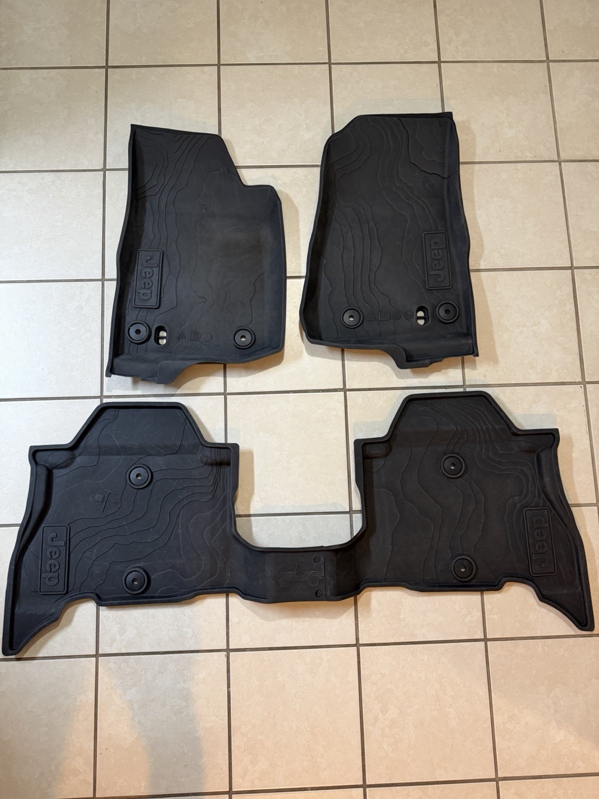 2021-2025 Jeep Wrangler 4XE Hybrid 4 Door Oem All Weather Factory Floor Mats 2021-2025 Jeep Wrangler 4XE Hybrid 4 Door Oem All Weather Factory Floor Mats