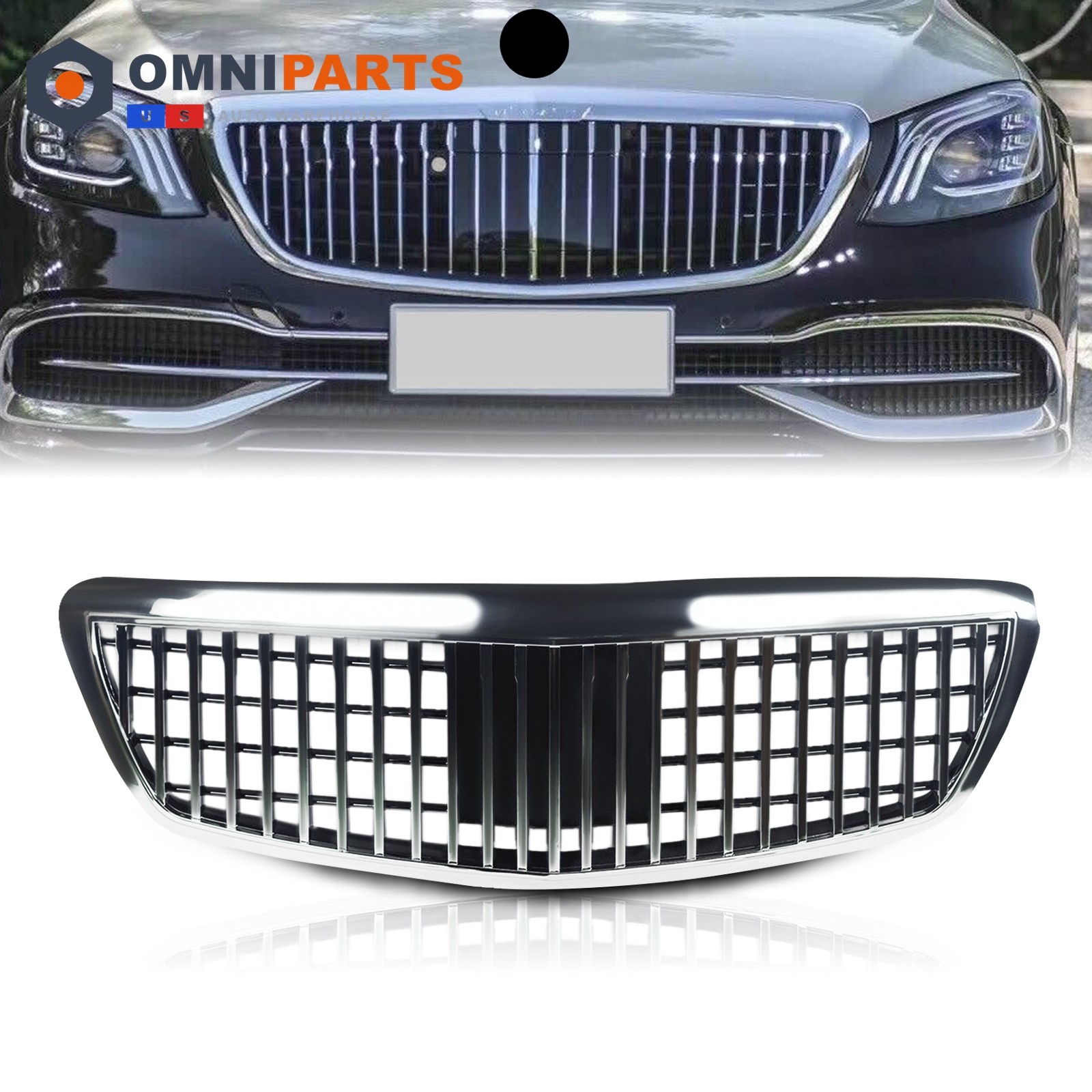 Front Bumper Grille Chrome Grill For W221 S Class 2005-2008 Maybach Style