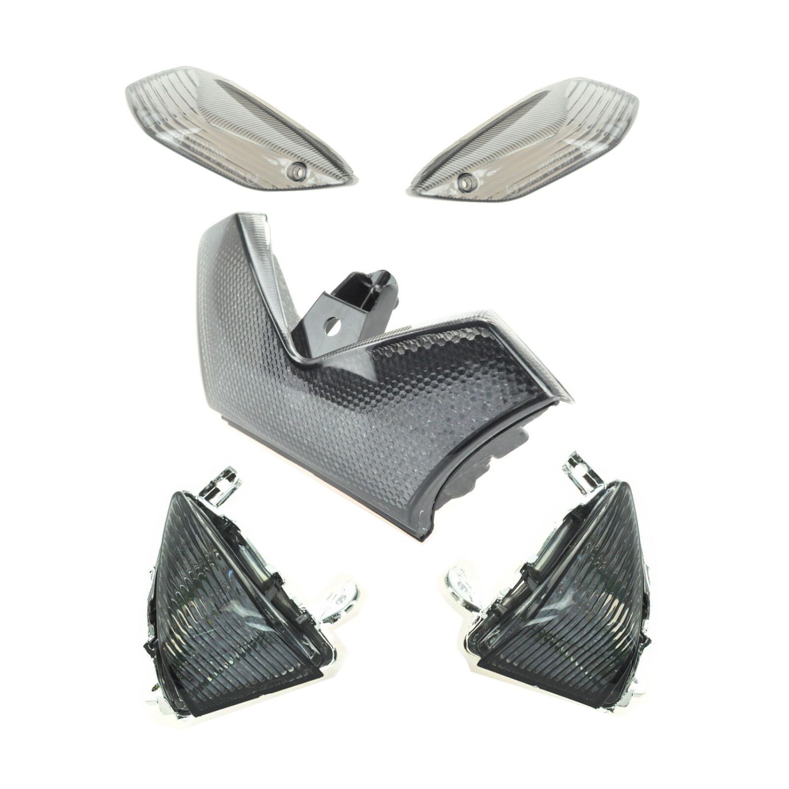 Led Taillight + Led Front + Lens Rear Turn Signal Fit 06-20 Ninja ZX-14/R Smoked