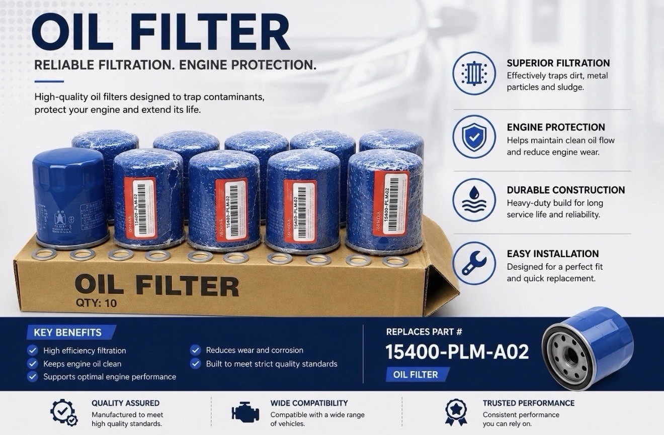 Genuine OEM Honda Acura Engine-Oil Filter 10pcs. 15400-PLM-A02 with gaskets Genuine OEM Honda Acura Engine-Oil Filter 10pcs. 15400-PLM-A02 with gaskets