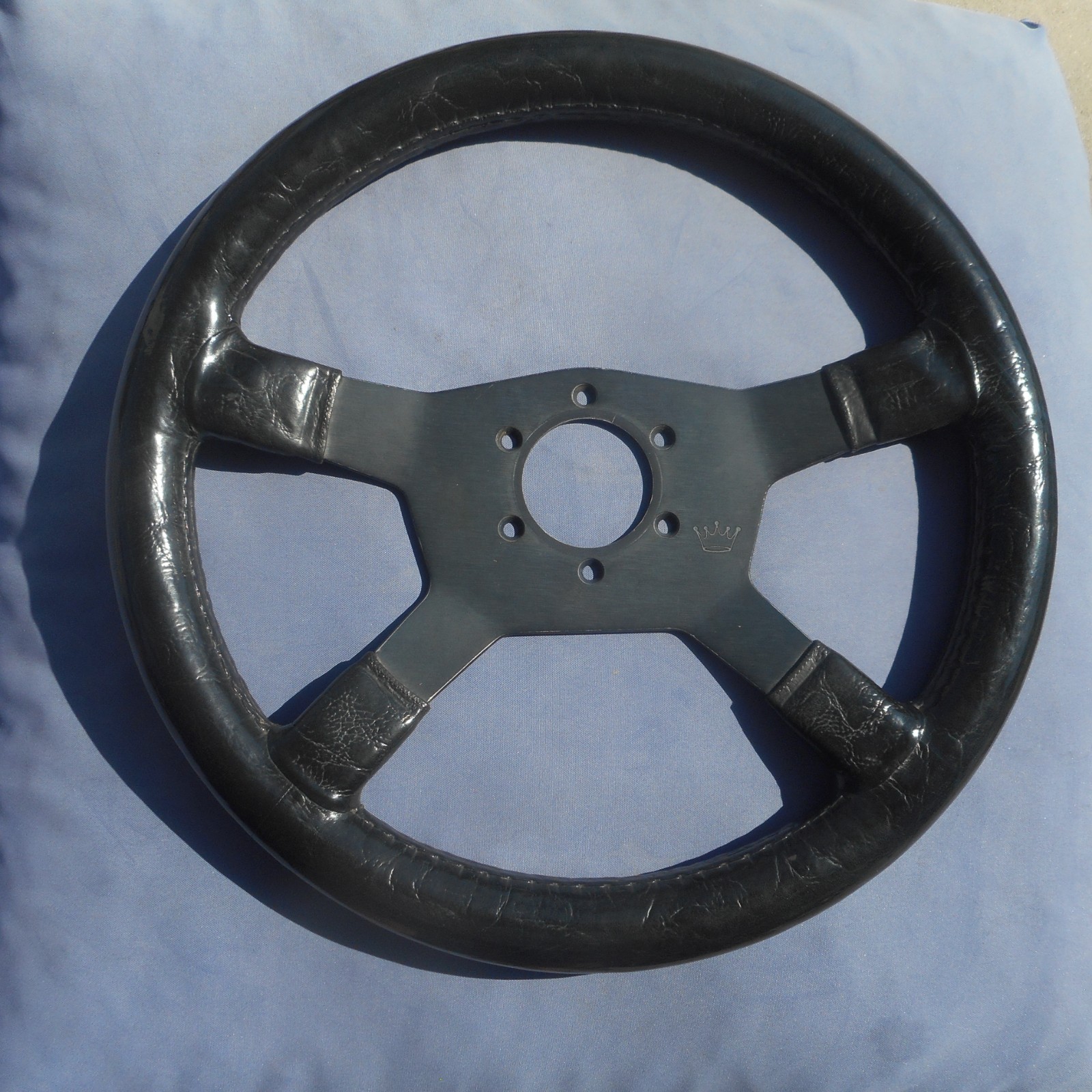 Vintage Raid 4 Spoke Steering Wheel Crown Logo Personal Nardi Made in Italy Vintage Raid 4 Spoke Steering Wheel Crown Logo Personal Nardi Made in Italy