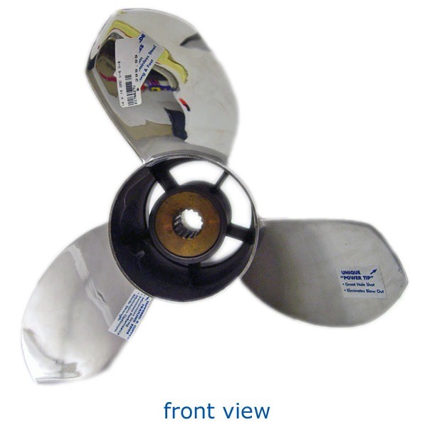 OMC BRP Ballistic Boat Propeller 176627U | RH 14 x 19P Stainless