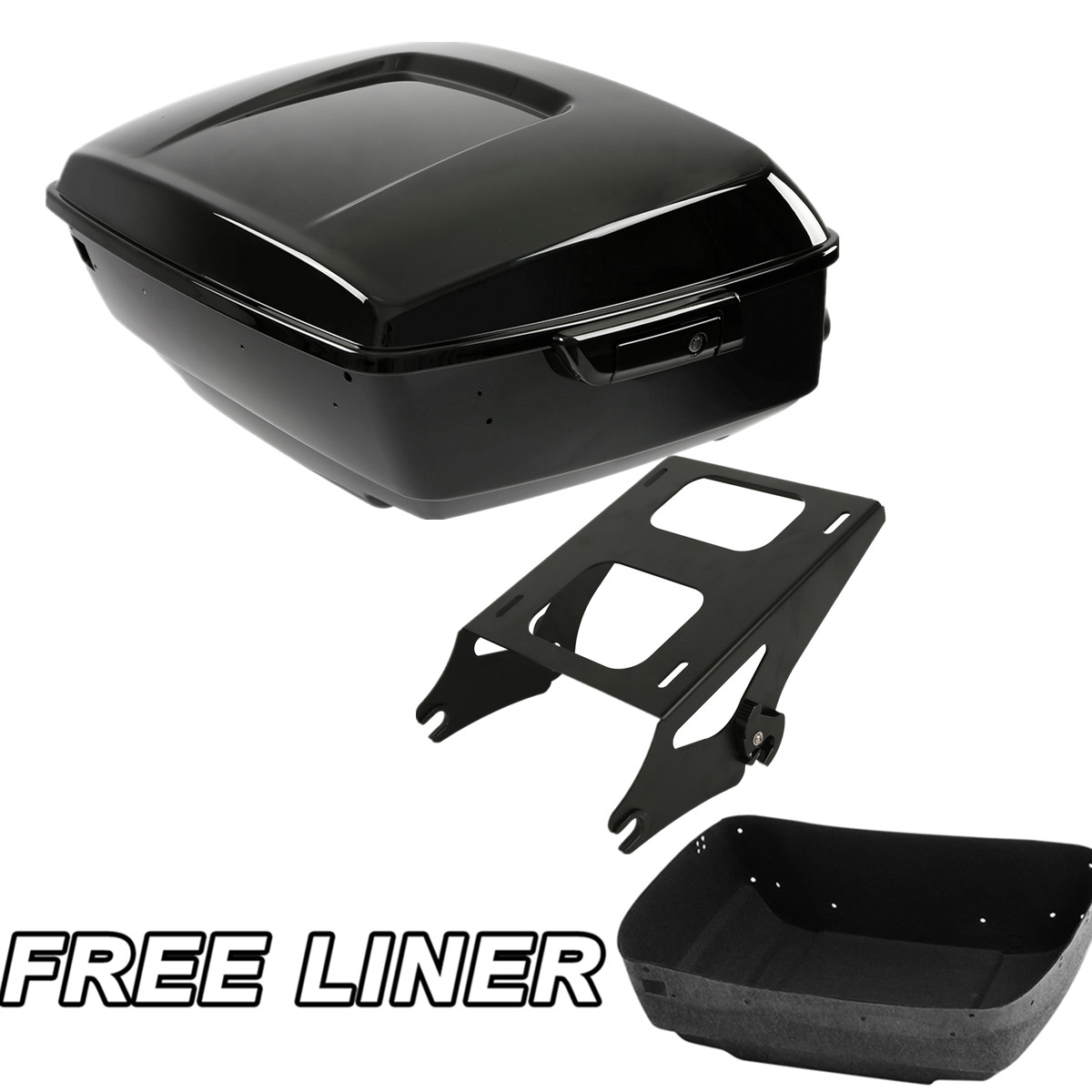 King Tour Trunk Mount Rack For Harley Touring Street Road Glide 14-25 24 Black