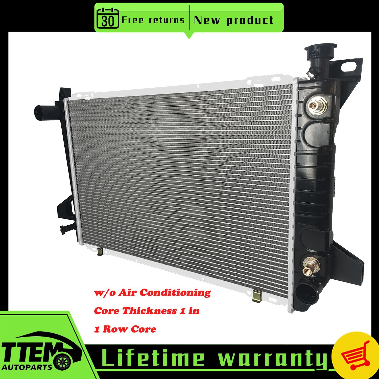For 1985-1996 Ford F150 F250 F350 4.9L Radiator Factory Style Aluminum Core 1452