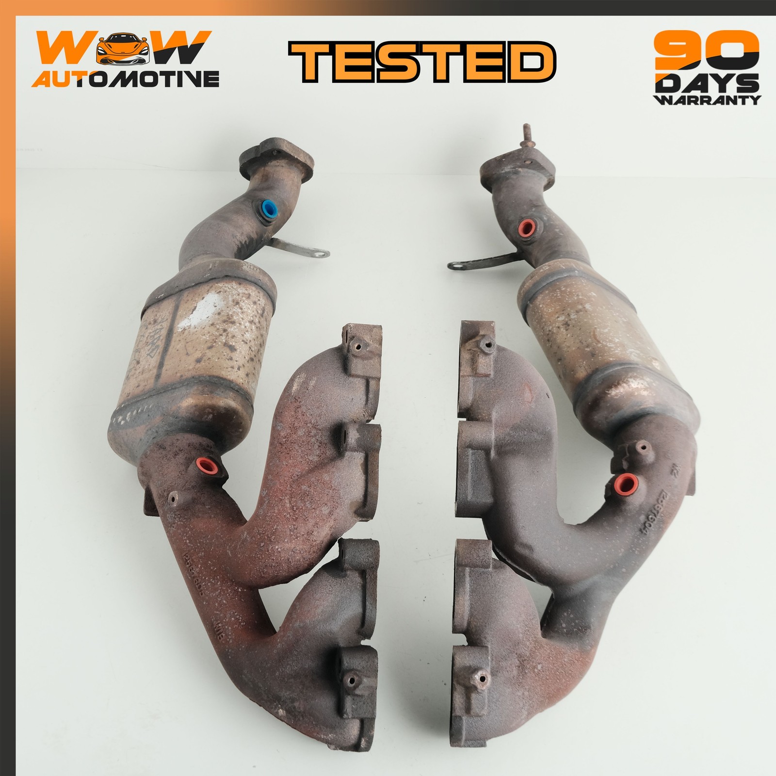 04-08 CADILLAC XLR 4.6L V8 LEFT RIGHT EXHAUST MANIFOLD CATALYTIC CONVERTER OEM
